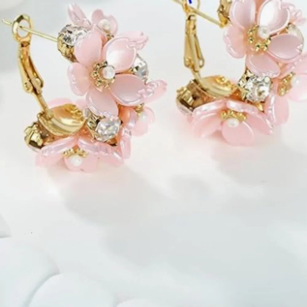 Floral Cherry Blossom Earrings - Picture 4 of 6